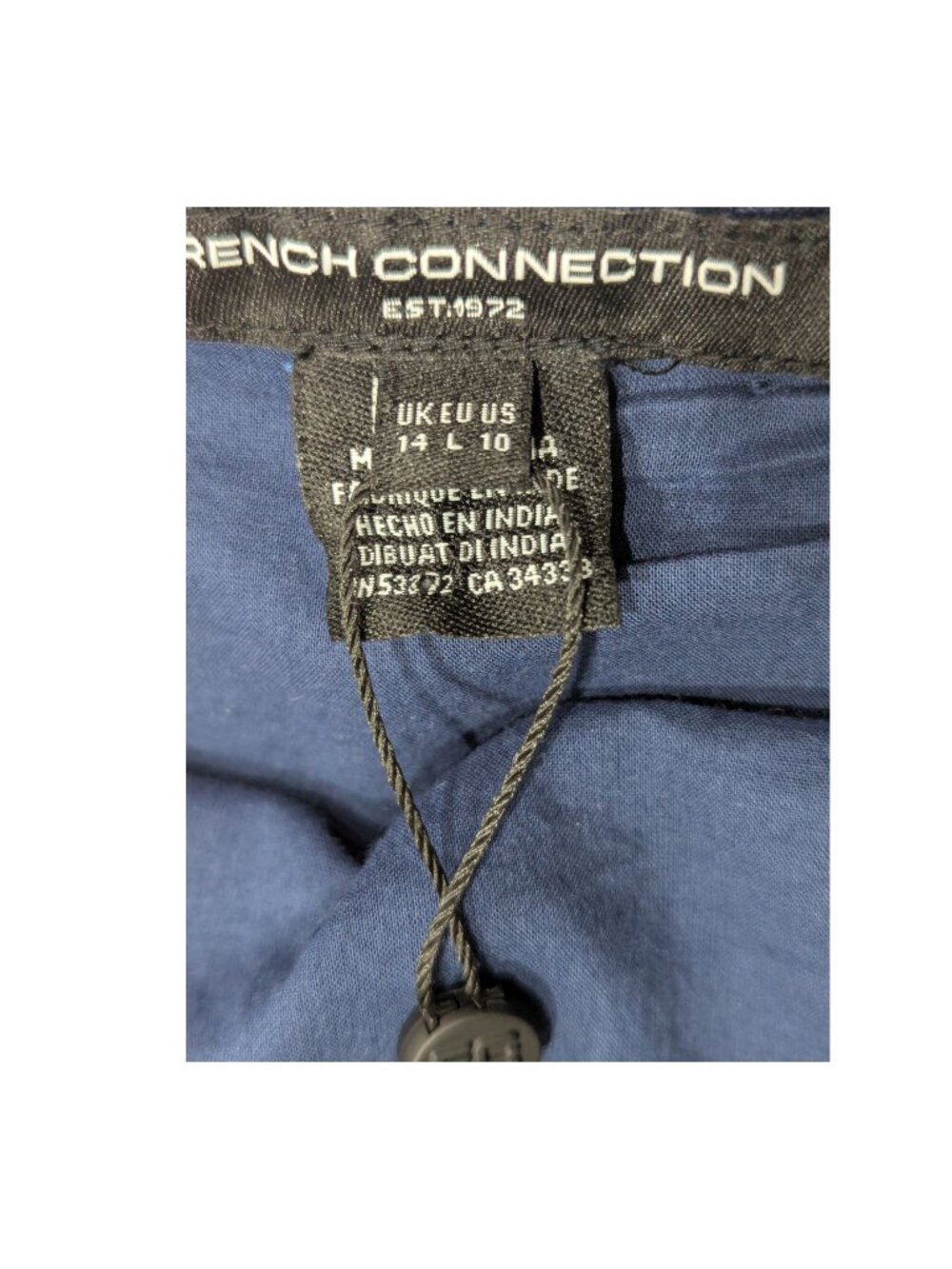French Connection Strapless Linen Mini Dress Navy 10 NWT - Picture 12 of 13